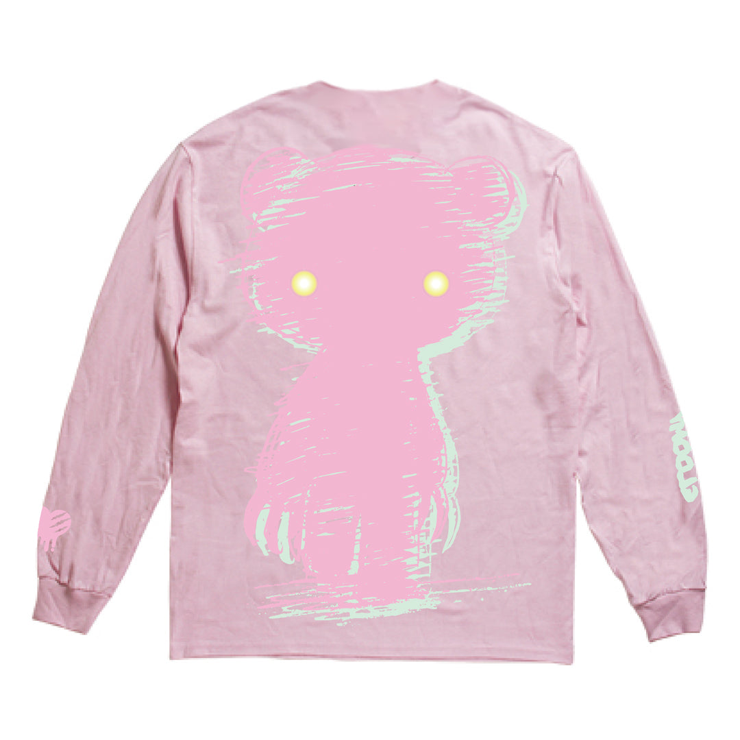 GLOOMY THE BIZARRE BEAR L/S TEE (Pink)