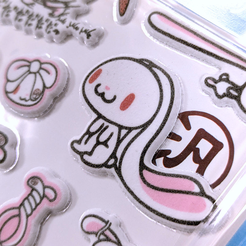 汎用うさぎ ぷっくりフロッキーシール
