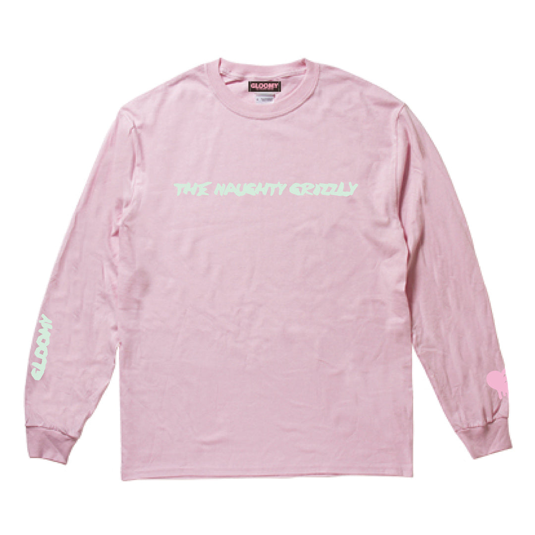 GLOOMY THE BIZARRE BEAR L/S TEE (Pink)