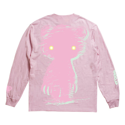 GLOOMY THE BIZARRE BEAR L/S TEE (Pink)