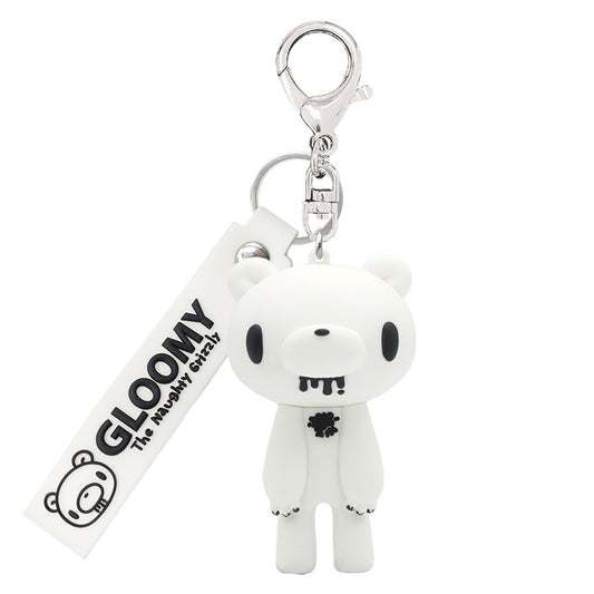 Gloomy figure key ring mono white