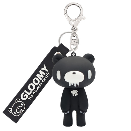 Gloomy figure key ring mono black