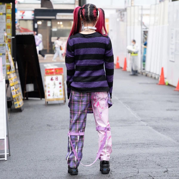 [ACDC RAG x Gloomy]パステルグル〜ミ〜 ボンテージパンツ PURPLE TARTAN