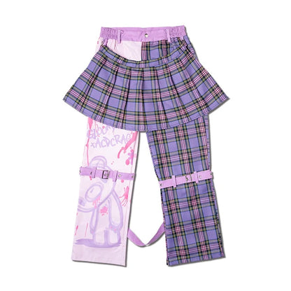 [ACDC RAG x Gloomy]パステルグル〜ミ〜 ボンテージパンツ PURPLE TARTAN