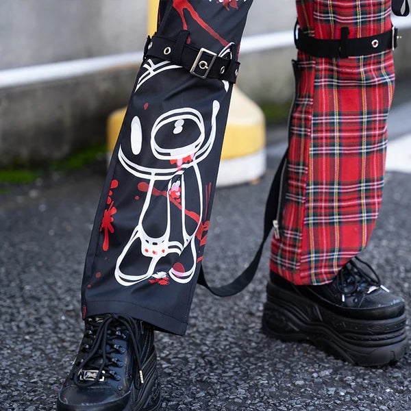 ACDC RAG x Gloomy]ダークグルーミー ボンテージパンツRED TARTAN