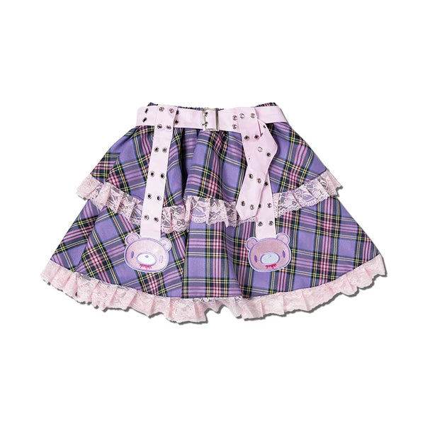 [ACDC RAG x Gloomy]パステルグル～ミ～ ベルトスカート PURPLE TARTAN