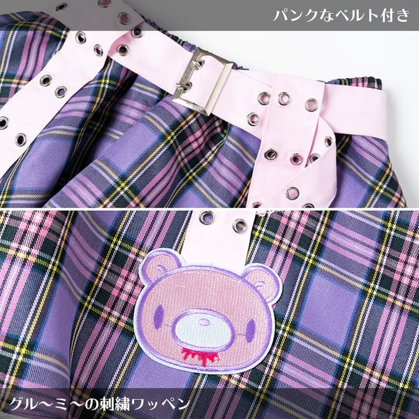 [ACDC RAG x Gloomy]パステルグル～ミ～ ベルトスカート PURPLE TARTAN