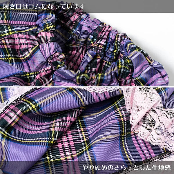 [ACDC RAG x Gloomy]パステルグル〜ミ〜 レッグウォーマー PURPLE TARTAN