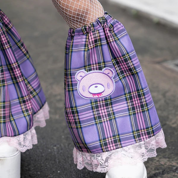 [ACDC RAG x Gloomy]パステルグル〜ミ〜 レッグウォーマー PURPLE TARTAN