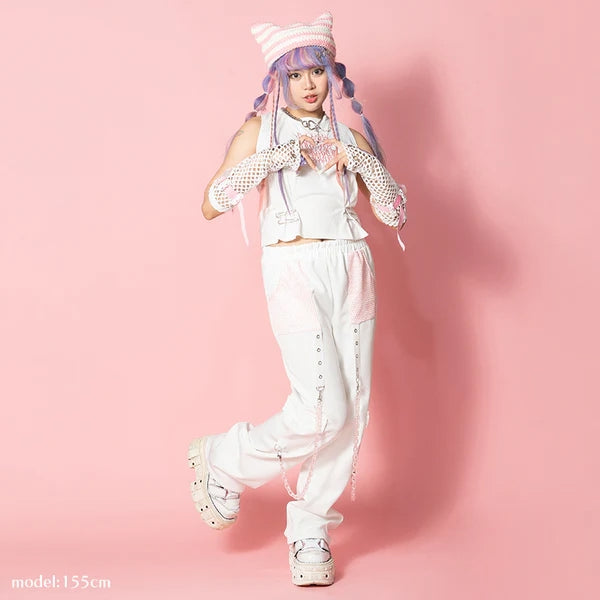 ACDC RAG x Gloomy]パステルグルーミー メッシュパンツ WH/PINK