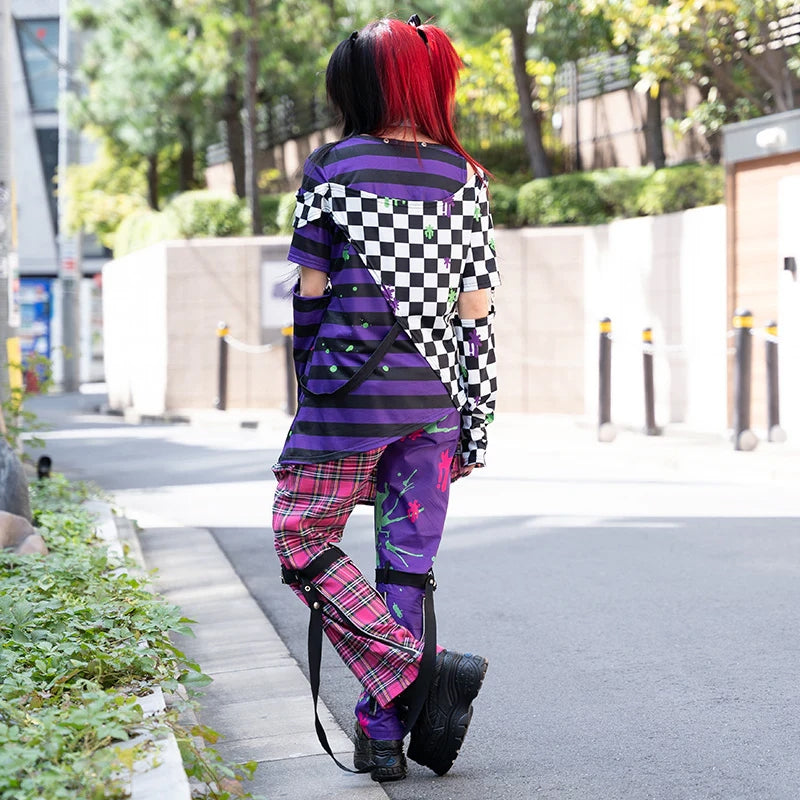 ACDC RAG x Gloomy]ビビッドグルーミー ボーダー L/S T PURPLE