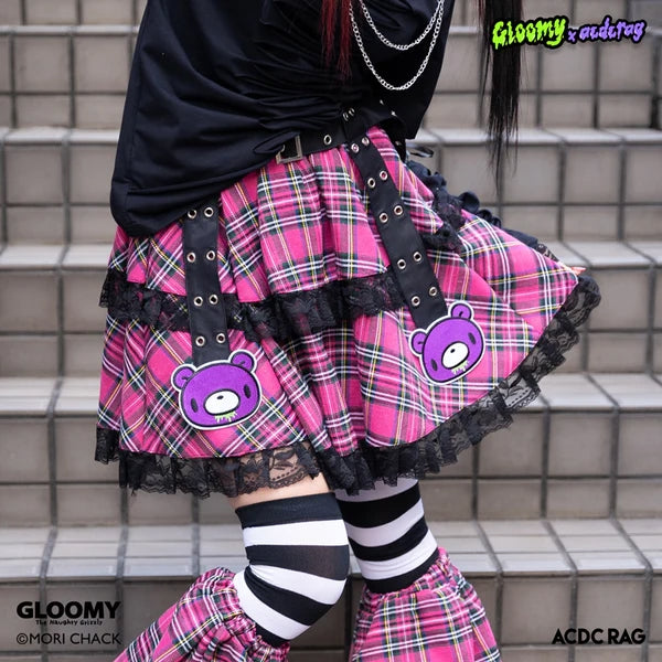 [ACDC RAG x Gloomy] Vivid Gloomy Belt Skirt C/PINK