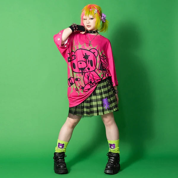 ACDC RAG x Gloomy]ビビッドグルーミー メッシュスカート GREEN