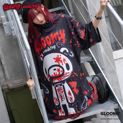 [ACDC RAG x Gloomy]ダークグル～ミ～ ヒュージTシャツ　BK/RED