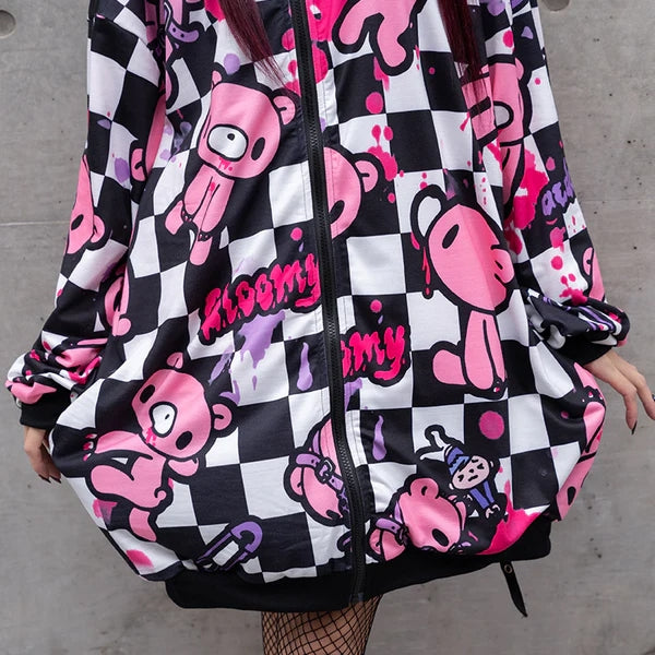 ACDC RAG x Gloomy]チェックグルーミー ZIP パーカー BK/WH – GLOOMY