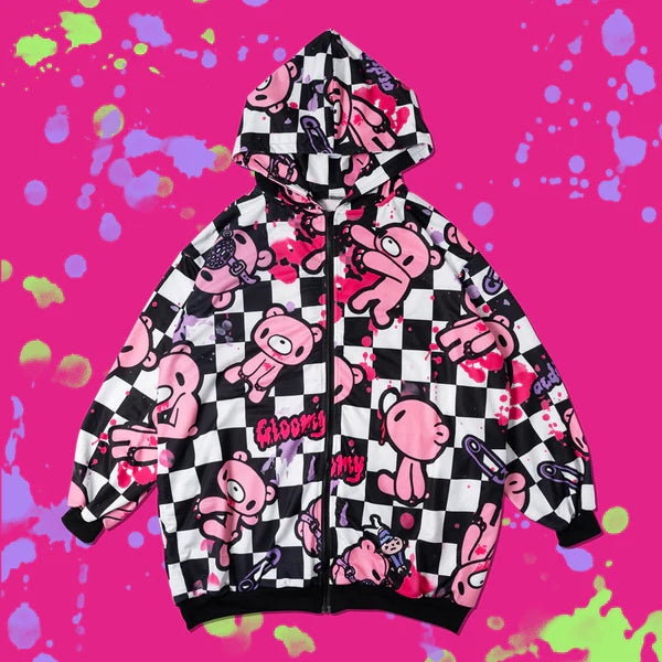 ACDC RAG x Gloomy]チェックグルーミー ZIP パーカー BK/WH – GLOOMY