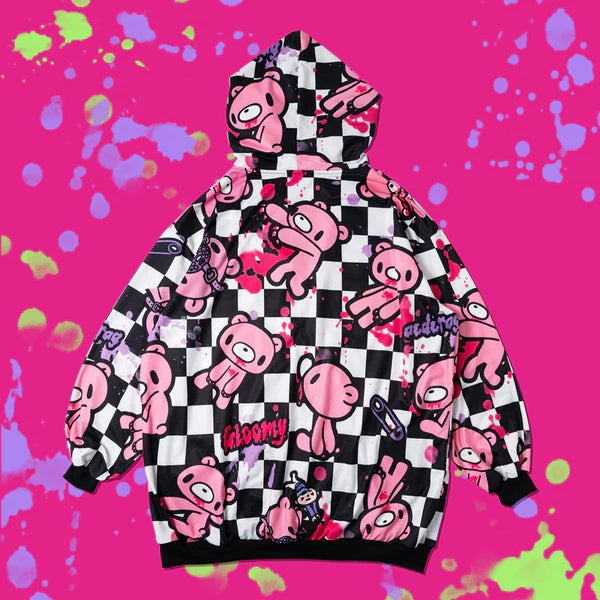 ACDC RAG x Gloomy]チェックグルーミー ZIP パーカー BK/WH – GLOOMY